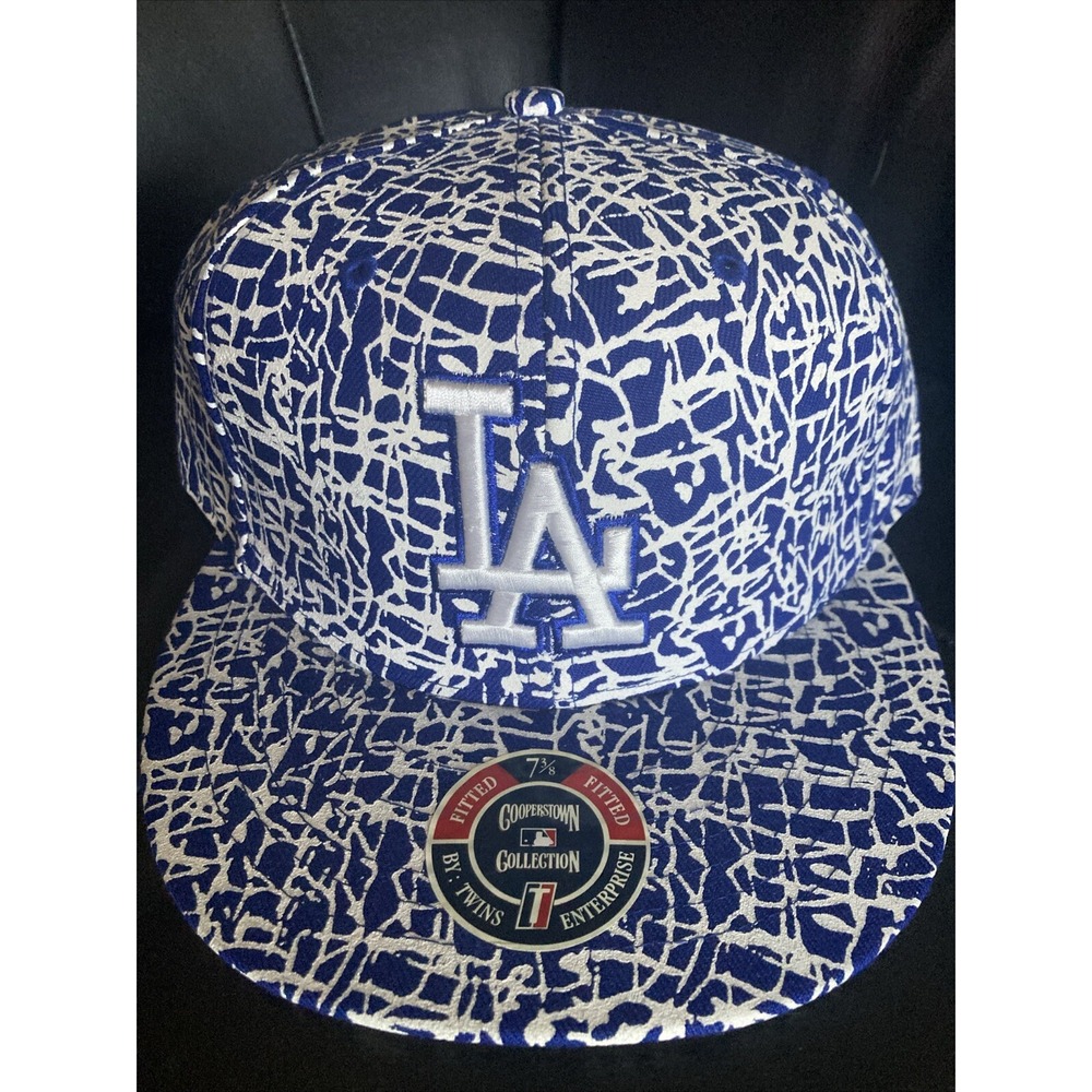 Rare LA Dodgers Fitted Hats. Size 7-3/8. Twins Enterprises. Cooperstown